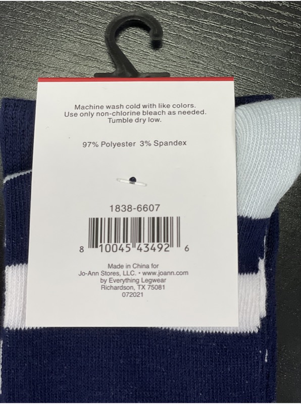 Joann label socks